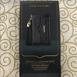 Rebecca Minkoff Black Leather Universal Wristlet